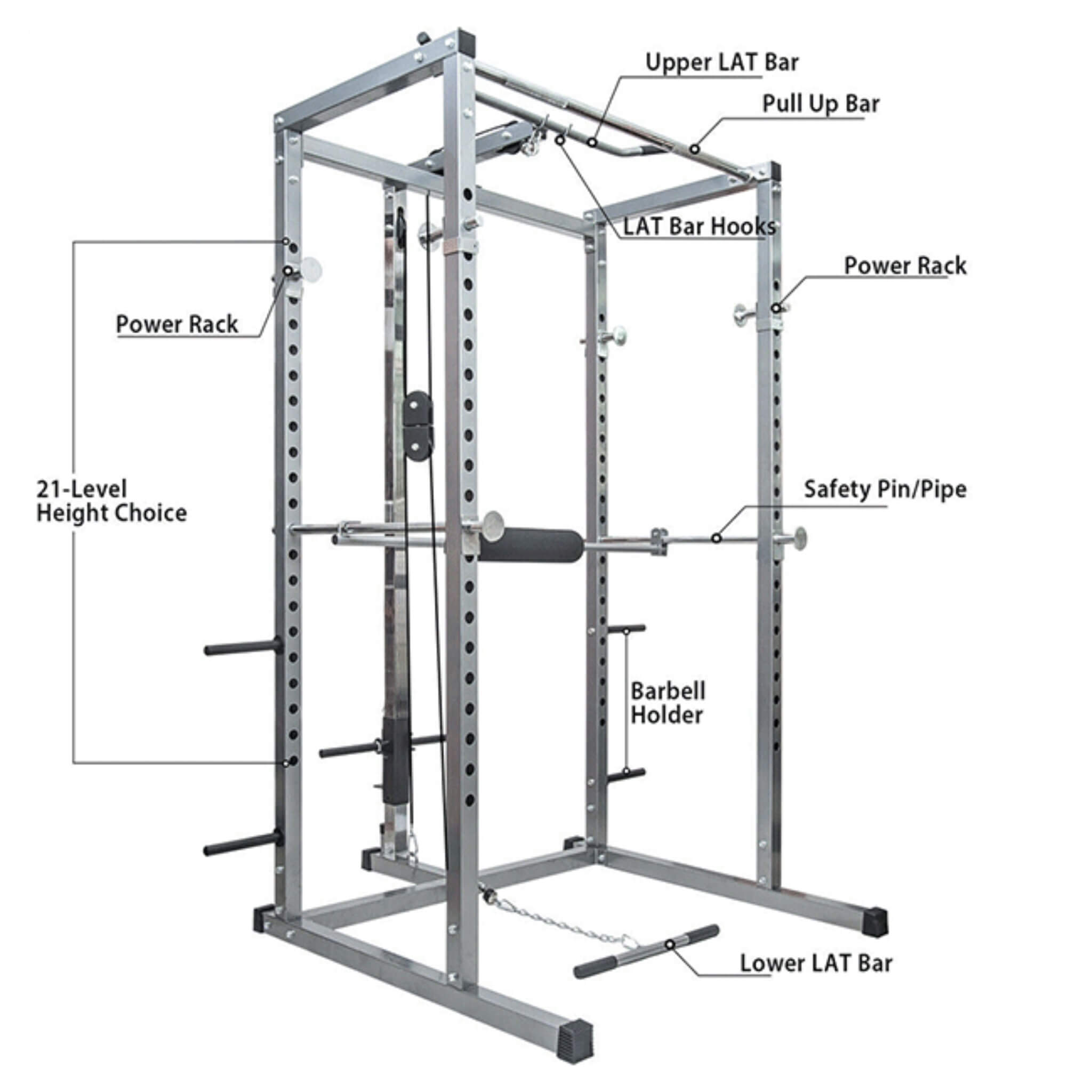 Merax Multi-Functional Olympic Power Squat Rack Cage For Home & Gym (SAK98719) – SAKSBY WHOLESALE, view 3
