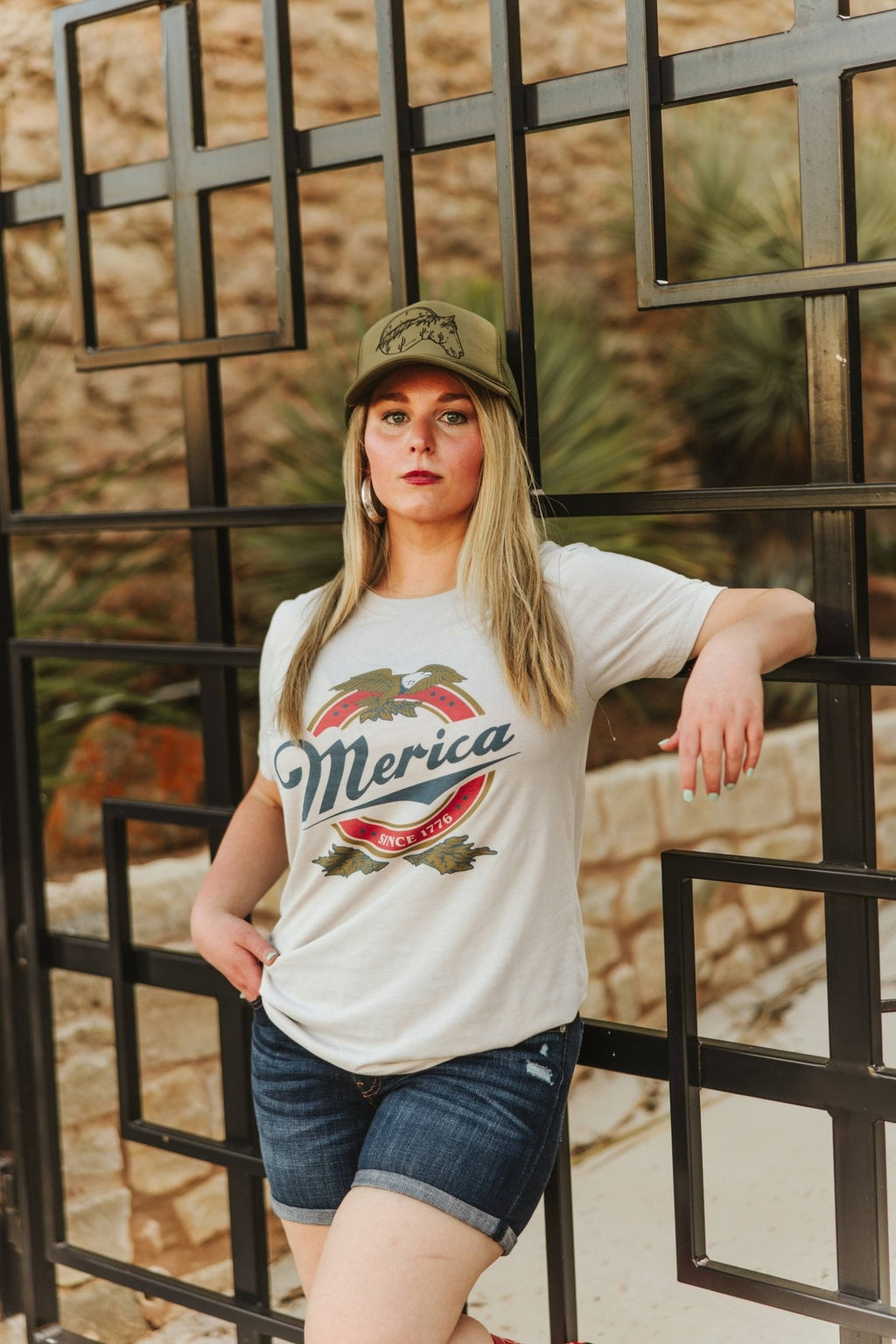 Wild Junkie Merica Beer Tee — detail close-up