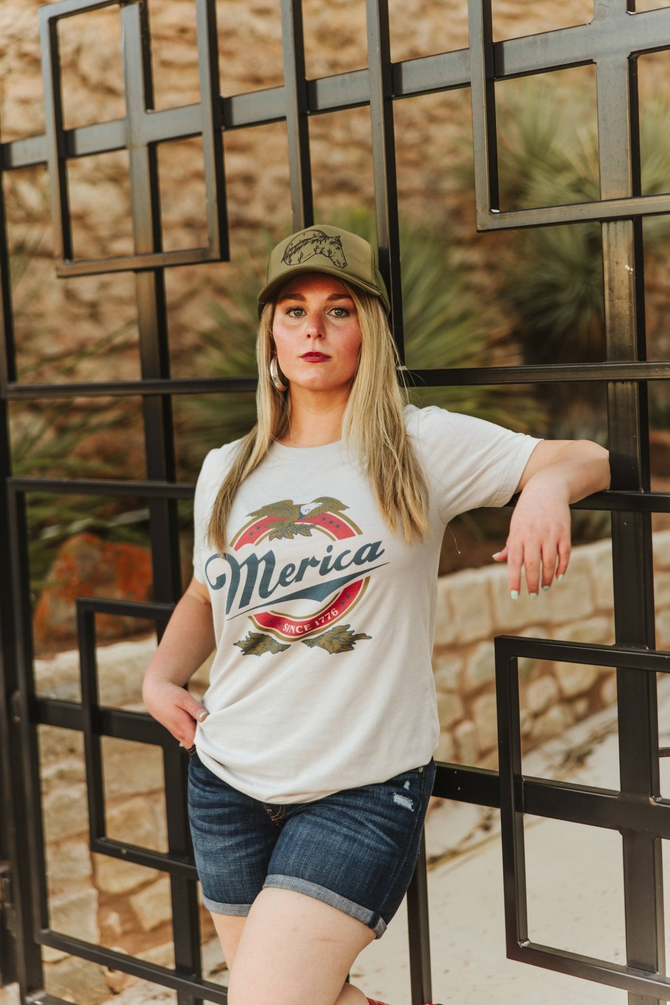 Wild Junkie Merica Beer Tee — detail close-up