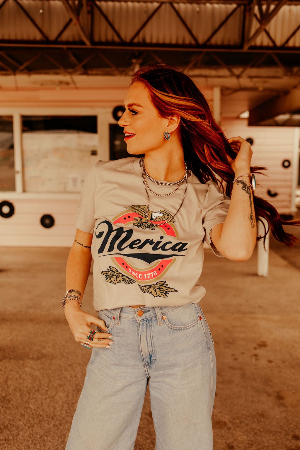 Wild Junkie Merica Beer Tee — side view