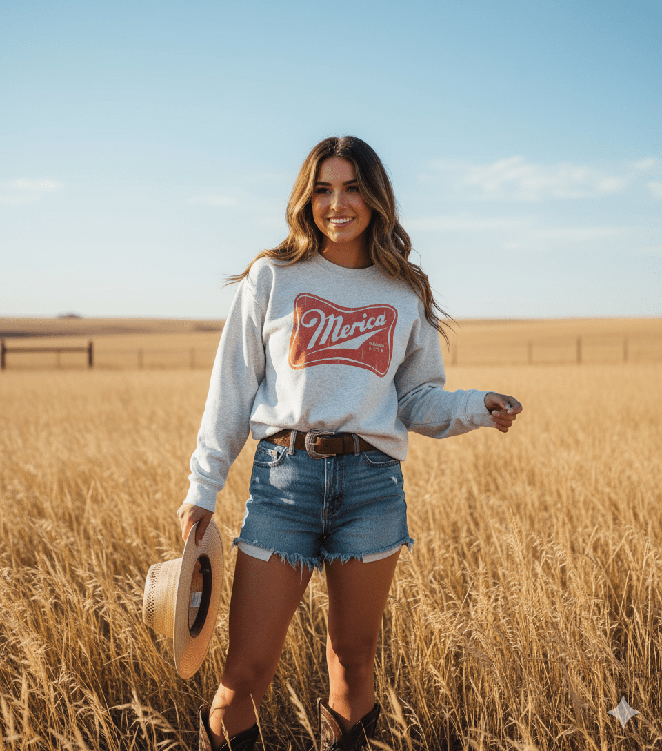 Wild Junkie Merica Red Logo Graphic Sweatshirt — main product shot
