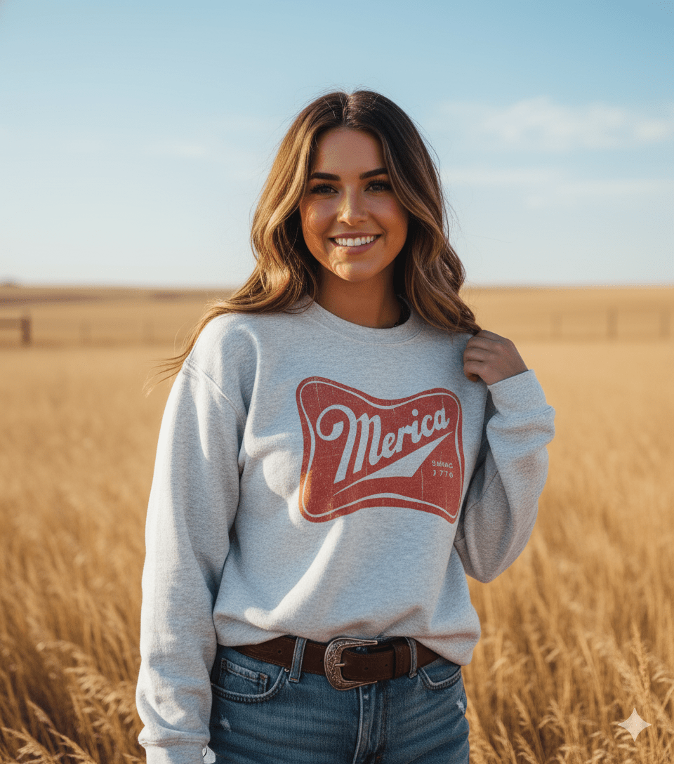 Wild Junkie Merica Red Logo Graphic Sweatshirt — Red detail