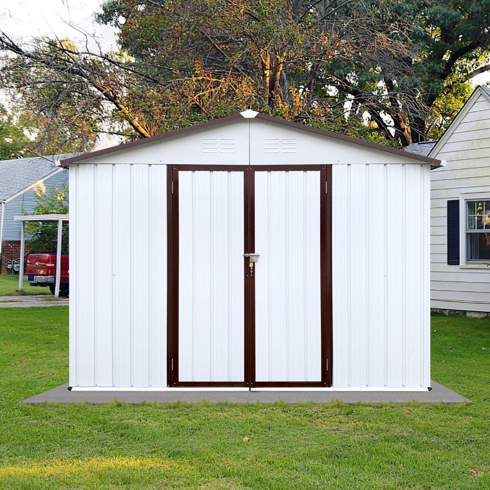 [08X10FT] Alora Premium Large White Outdoor Metal Garden Storage Shed (SAK93617) – SAKSBY WHOLESALE, view 5
