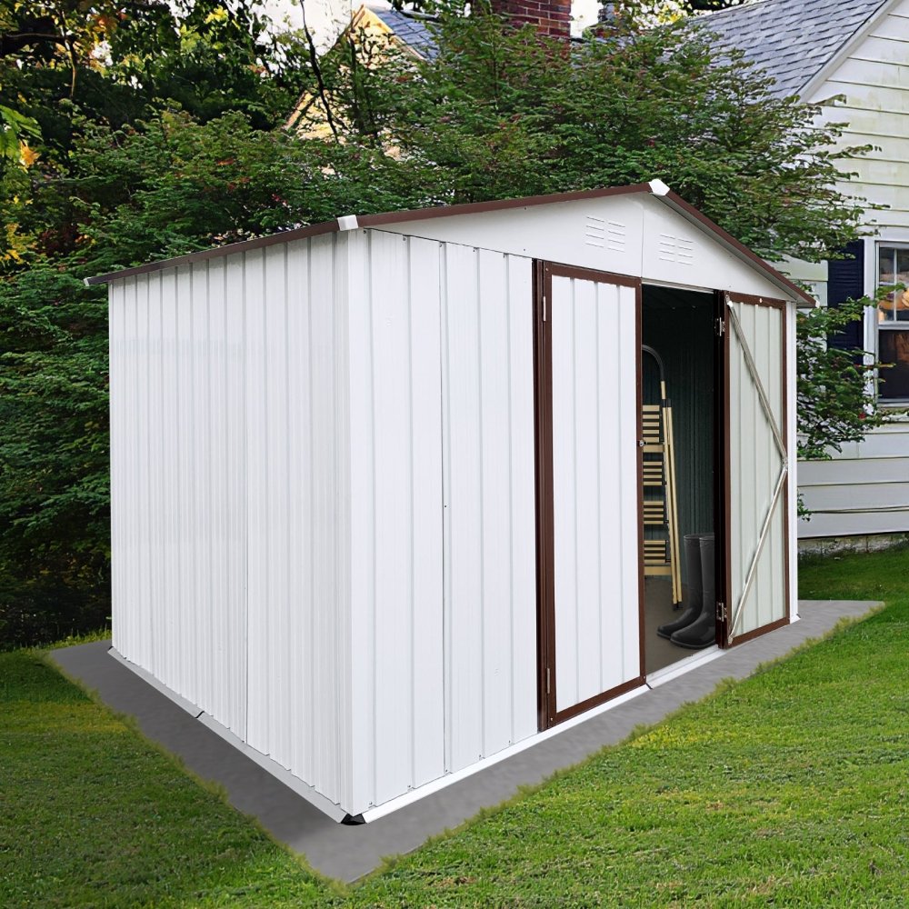 [08X10FT] Alora Premium Large White Outdoor Metal Garden Storage Shed (SAK93617) – SAKSBY WHOLESALE, view 4