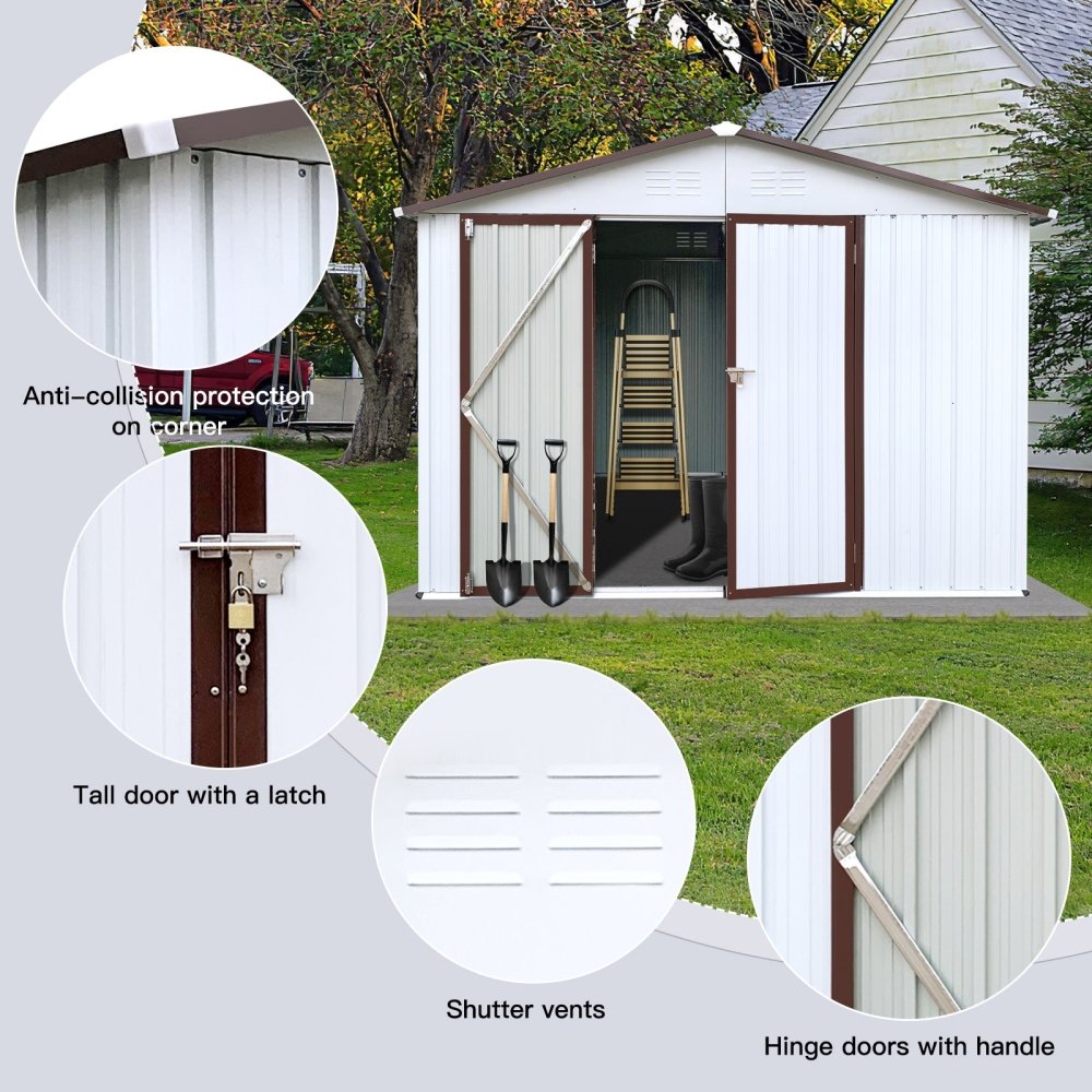 [08X10FT] Alora Premium Large White Outdoor Metal Garden Storage Shed (SAK93617) – SAKSBY WHOLESALE, view 3