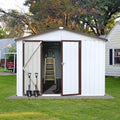 [08X10FT] Alora Premium Large White Outdoor Metal Garden Storage Shed (SAK93617) – SAKSBY WHOLESALE
