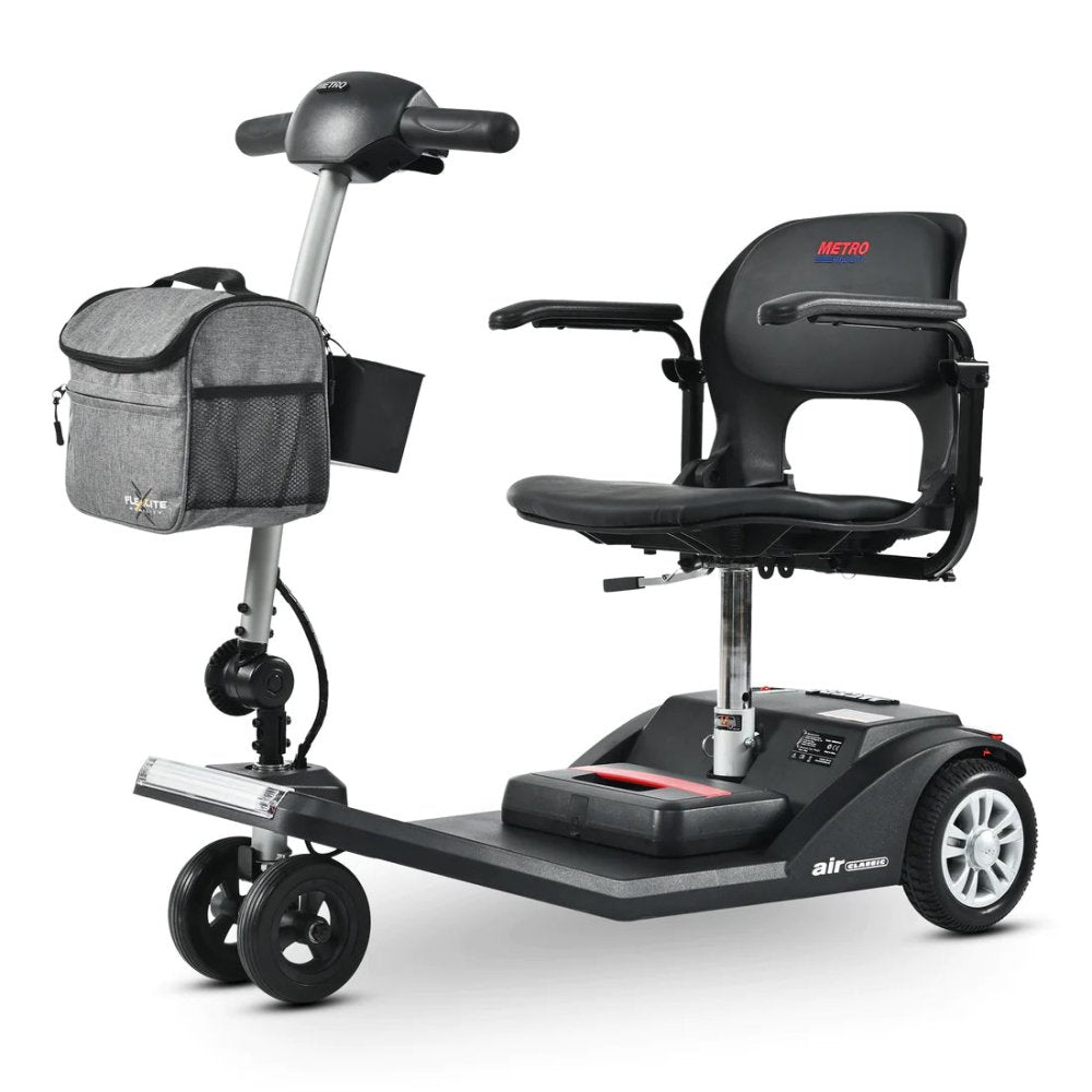 Metro Mobility Air Classic Electric 24V/12AH 250W Airline Approved Portable Folding Mobility Scooter, 265LBS (SAK96425) – SAK
