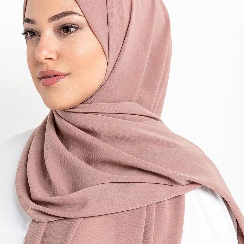 Mariam's Collection Crepe Scarf Crinkle Chiffon Hijab for Women Shawls Ripple Pleated (MH003) — lifestyle worn / used context