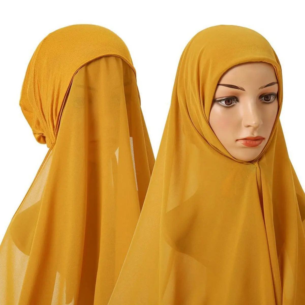Mariam's Collection Mariam's Collection Chiffon Instant Hijab with Modal Undercap (MH004) — in-use photo