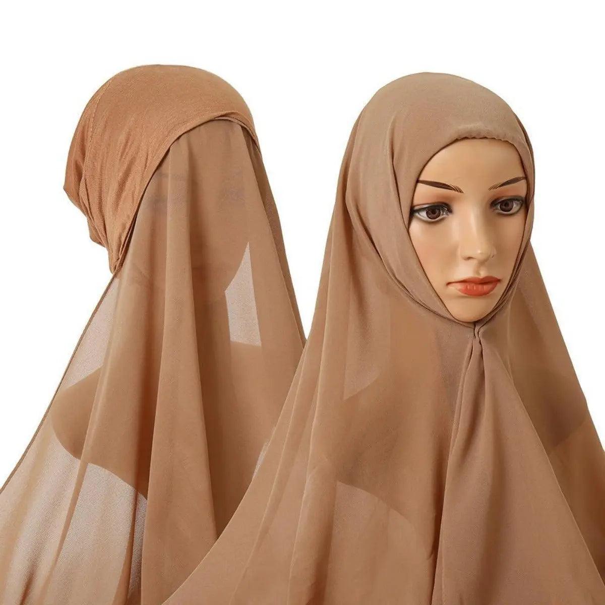 Mariam's Collection Mariam's Collection Chiffon Instant Hijab with Modal Undercap (MH004) — feature highlight