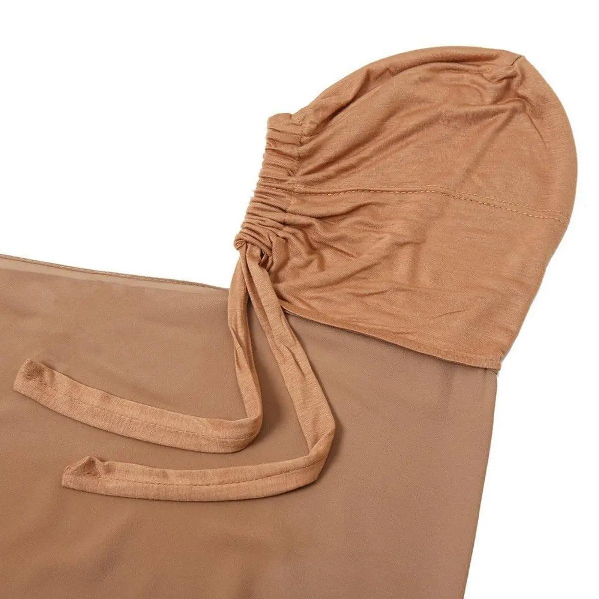 Mariam's Collection Mariam's Collection Chiffon Instant Hijab with Modal Undercap (MH004) — construction detail