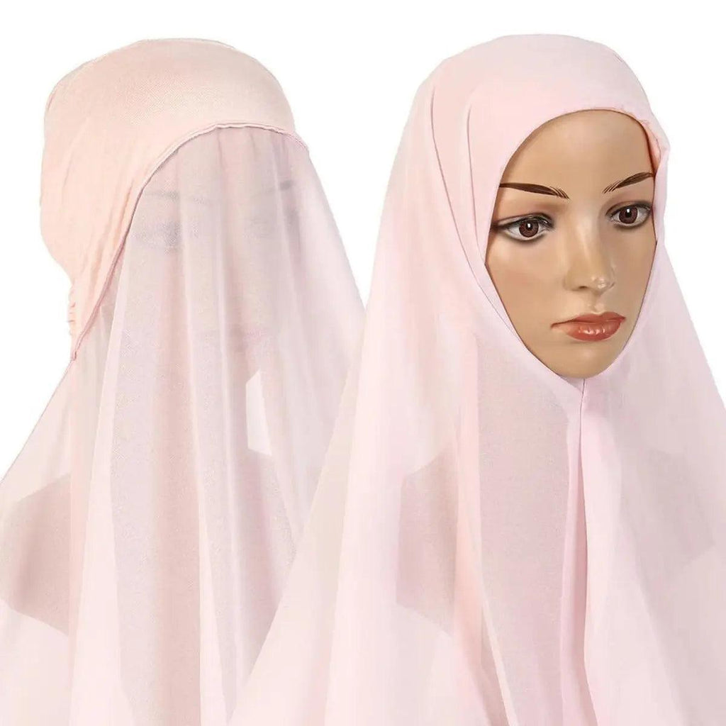 Mariam's Collection Mariam's Collection Chiffon Instant Hijab with Modal Undercap (MH004) — size reference
