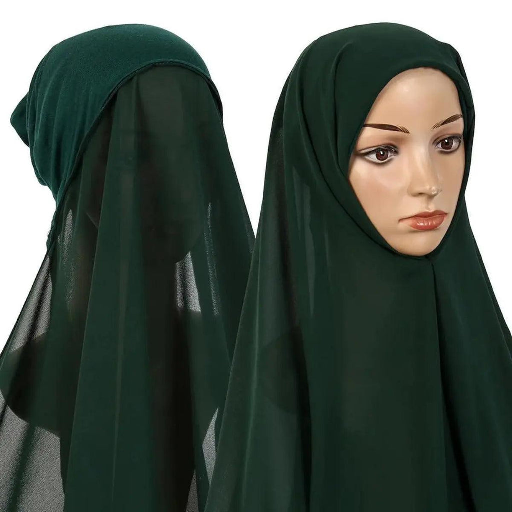 Mariam's Collection Mariam's Collection Chiffon Instant Hijab with Modal Undercap (MH004) — color detail