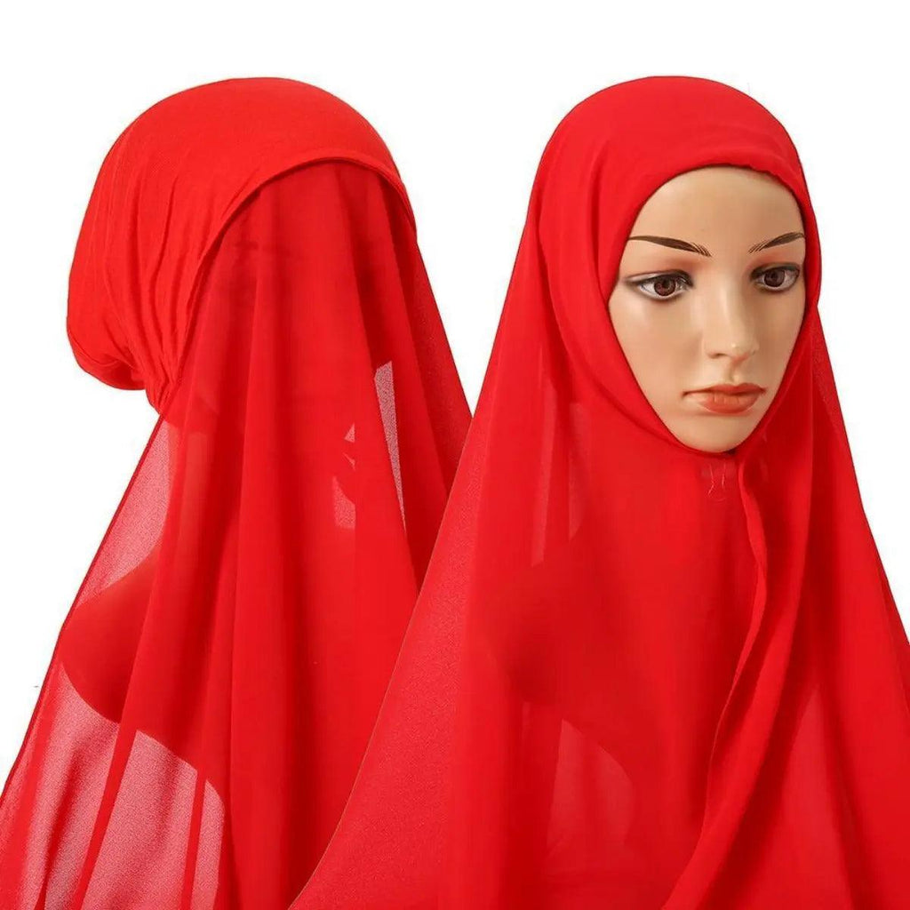Mariam's Collection Mariam's Collection Chiffon Instant Hijab with Modal Undercap (MH004) — back view