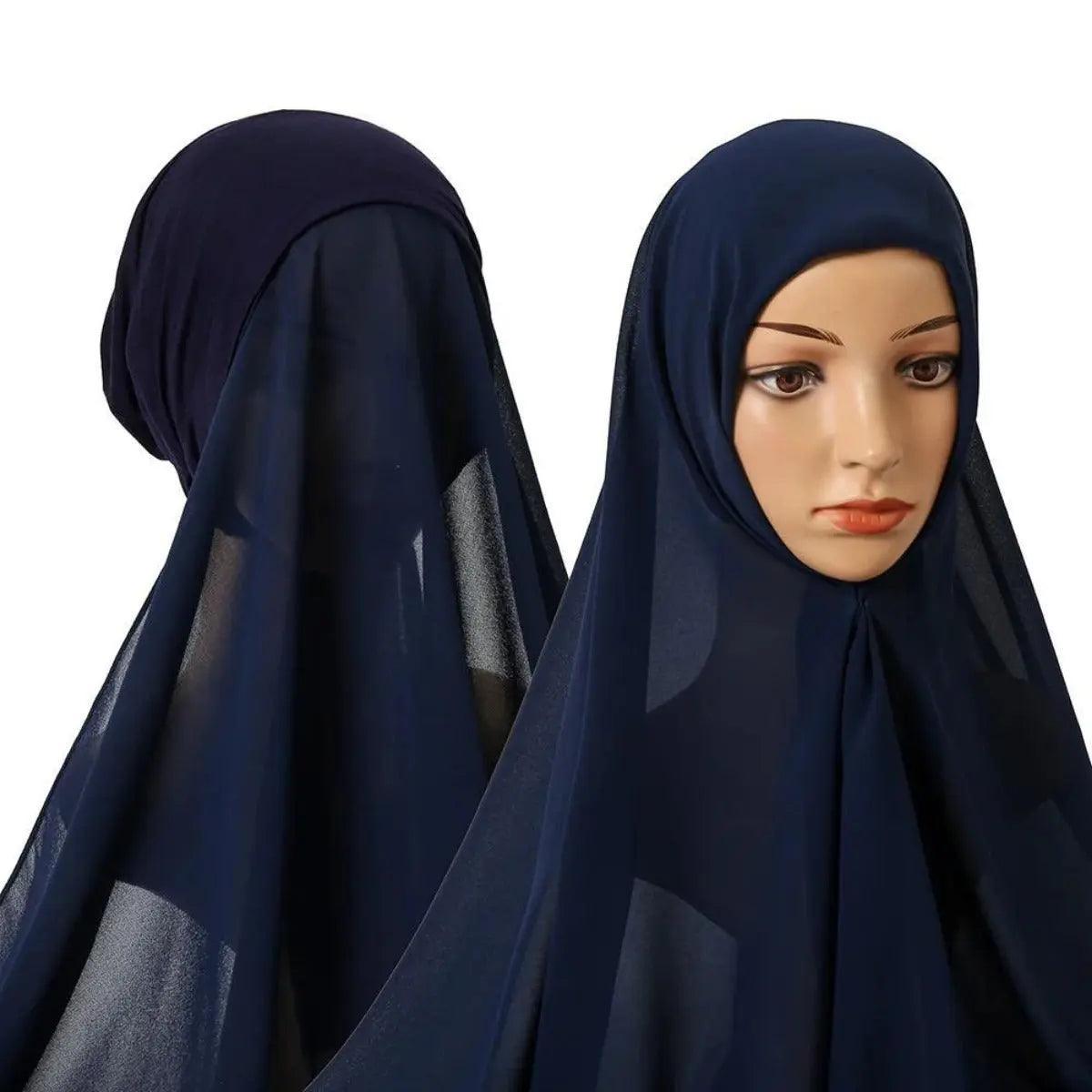 Mariam's Collection Mariam's Collection Chiffon Instant Hijab with Modal Undercap (MH004) — detail shot 8