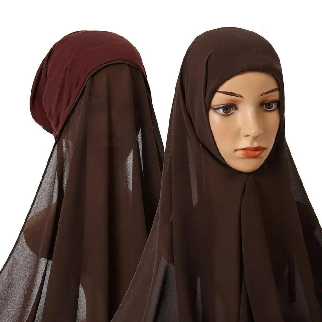 Mariam's Collection Mariam's Collection Chiffon Instant Hijab with Modal Undercap (MH004) — comparison shot