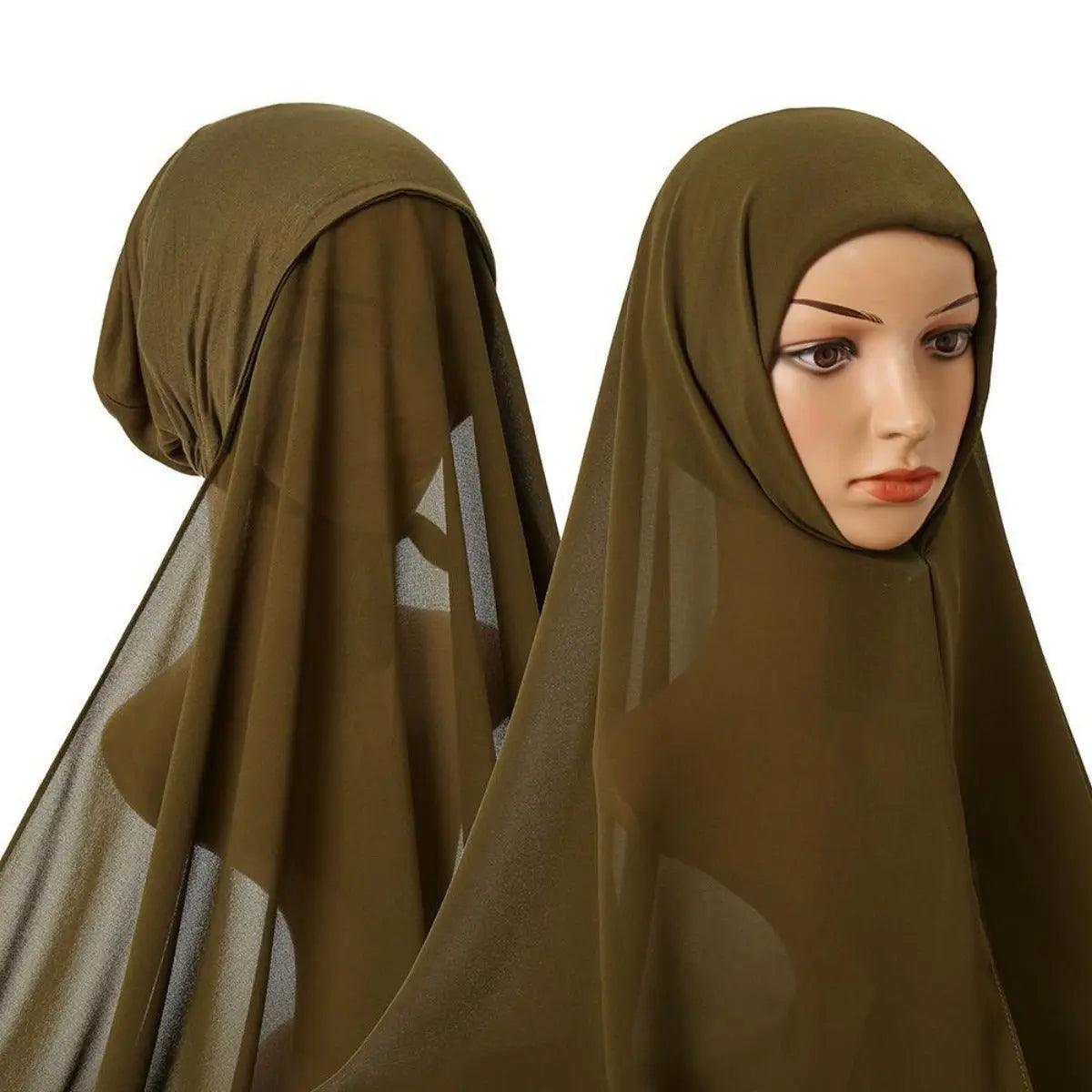 Mariam's Collection Mariam's Collection Chiffon Instant Hijab with Modal Undercap (MH004) — alternative angle