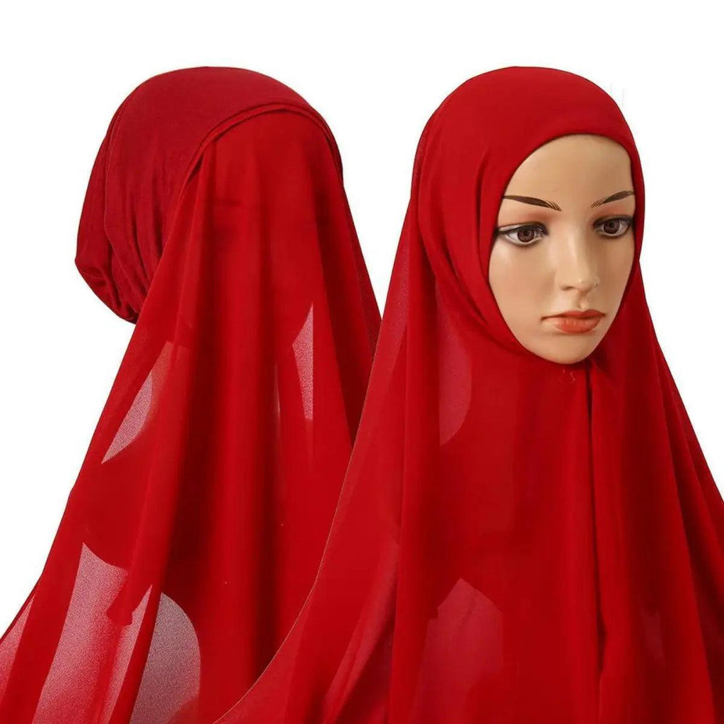 Mariam's Collection Mariam's Collection Chiffon Instant Hijab with Modal Undercap (MH004) — side view