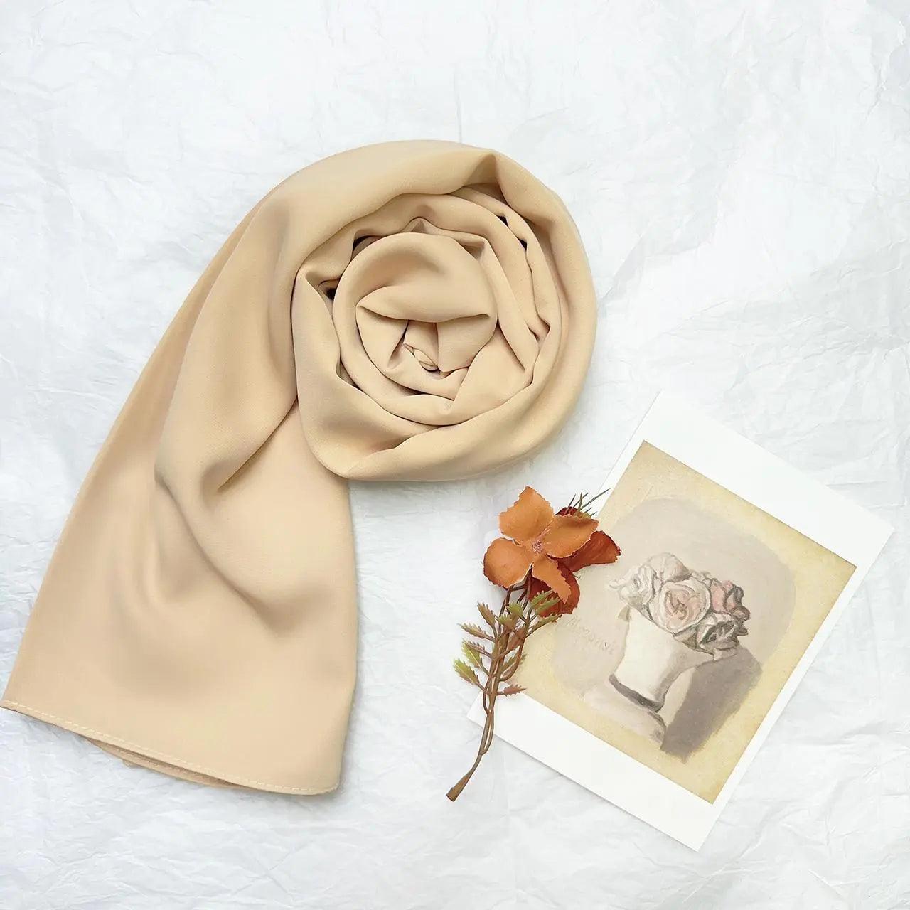 Mariam's Collection High Density Chiffon Hijab (MH005) — size reference