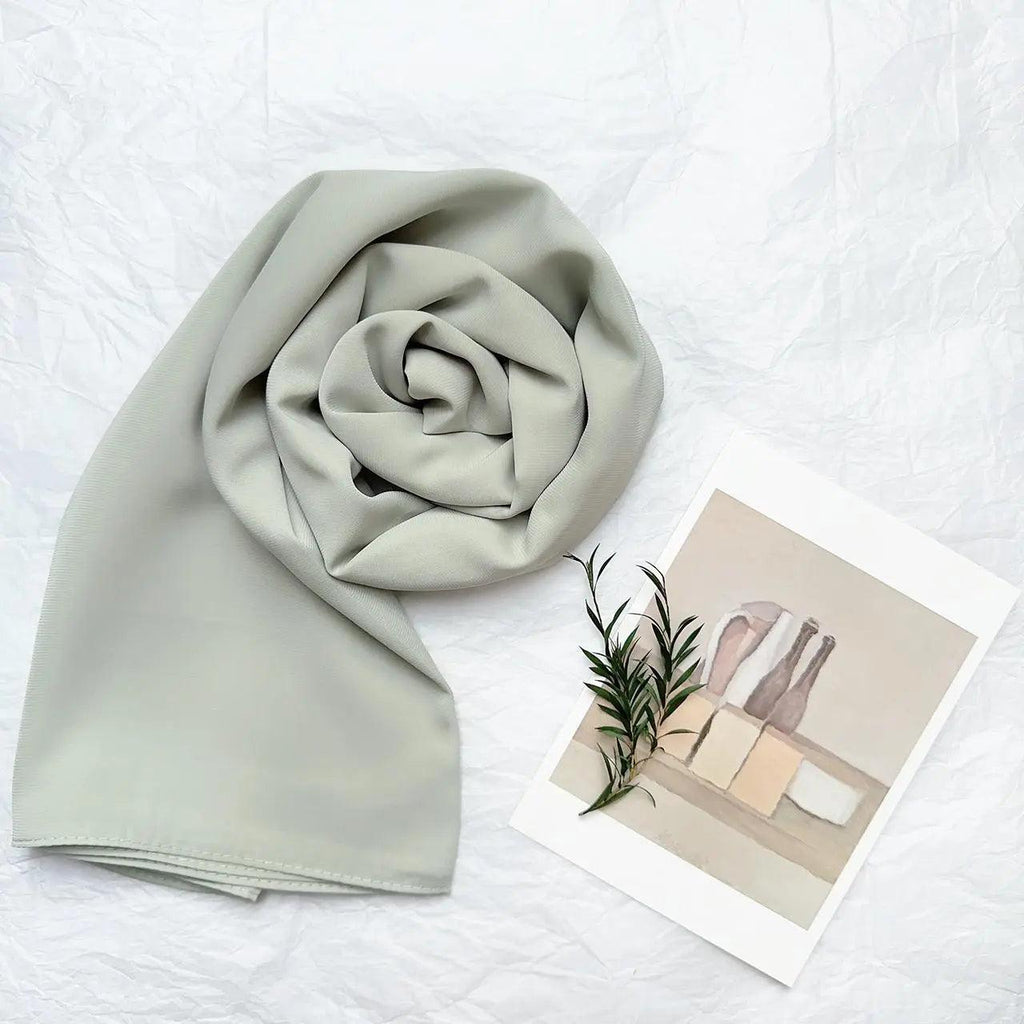 Mariam's Collection High Density Chiffon Hijab (MH005) — back view