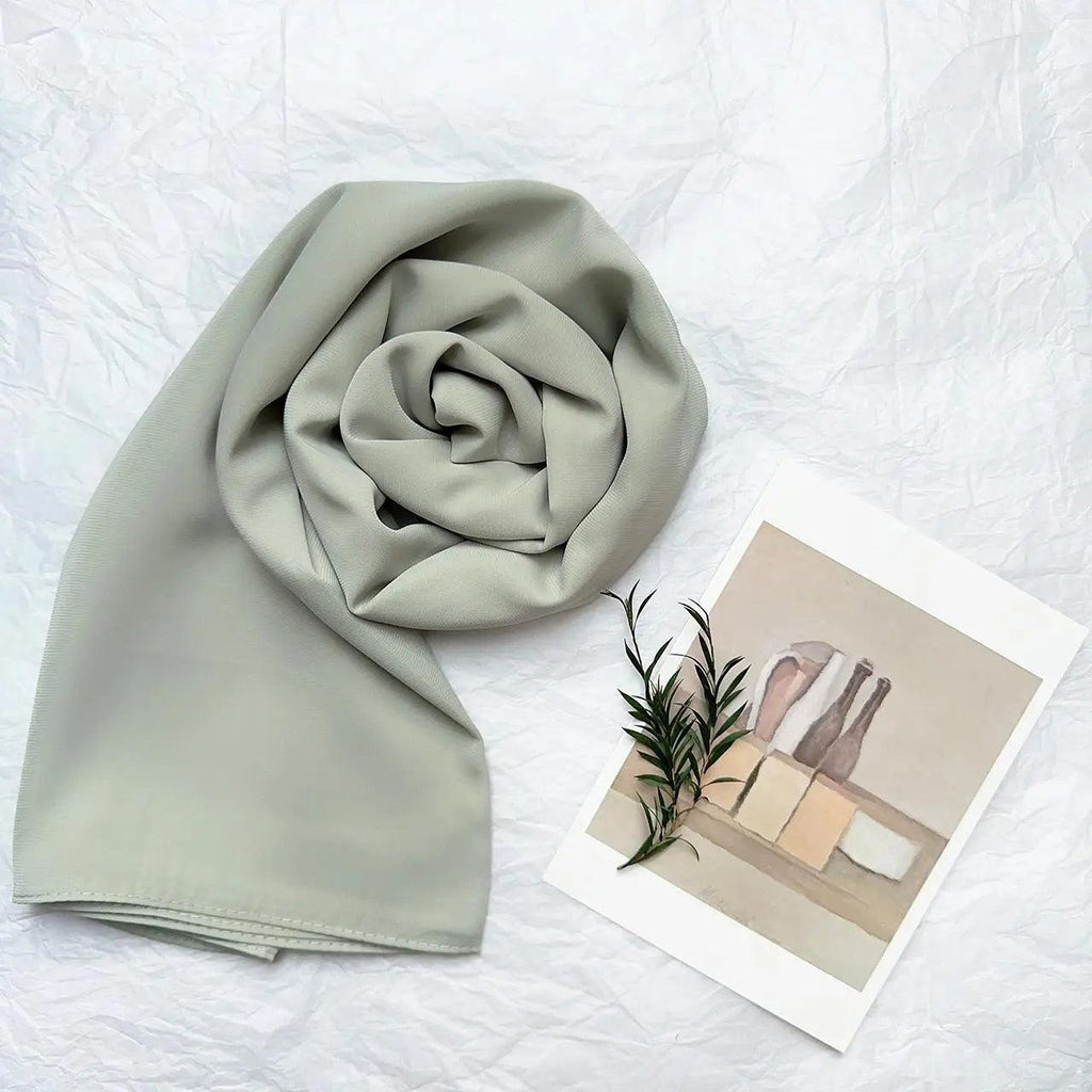 Mariam's Collection High Density Chiffon Hijab (MH005) — flat-lay composition