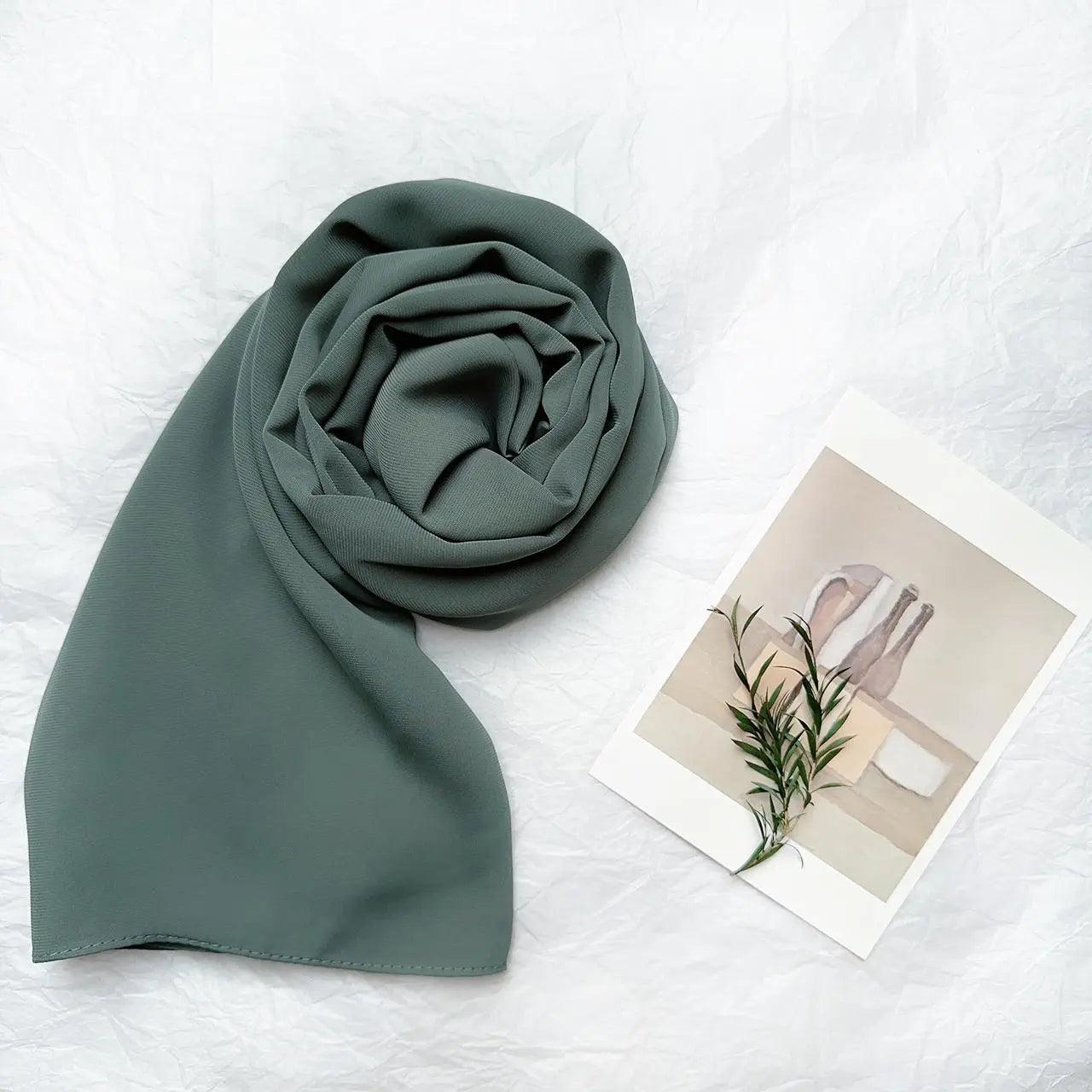 Mariam's Collection High Density Chiffon Hijab (MH005) — product on model