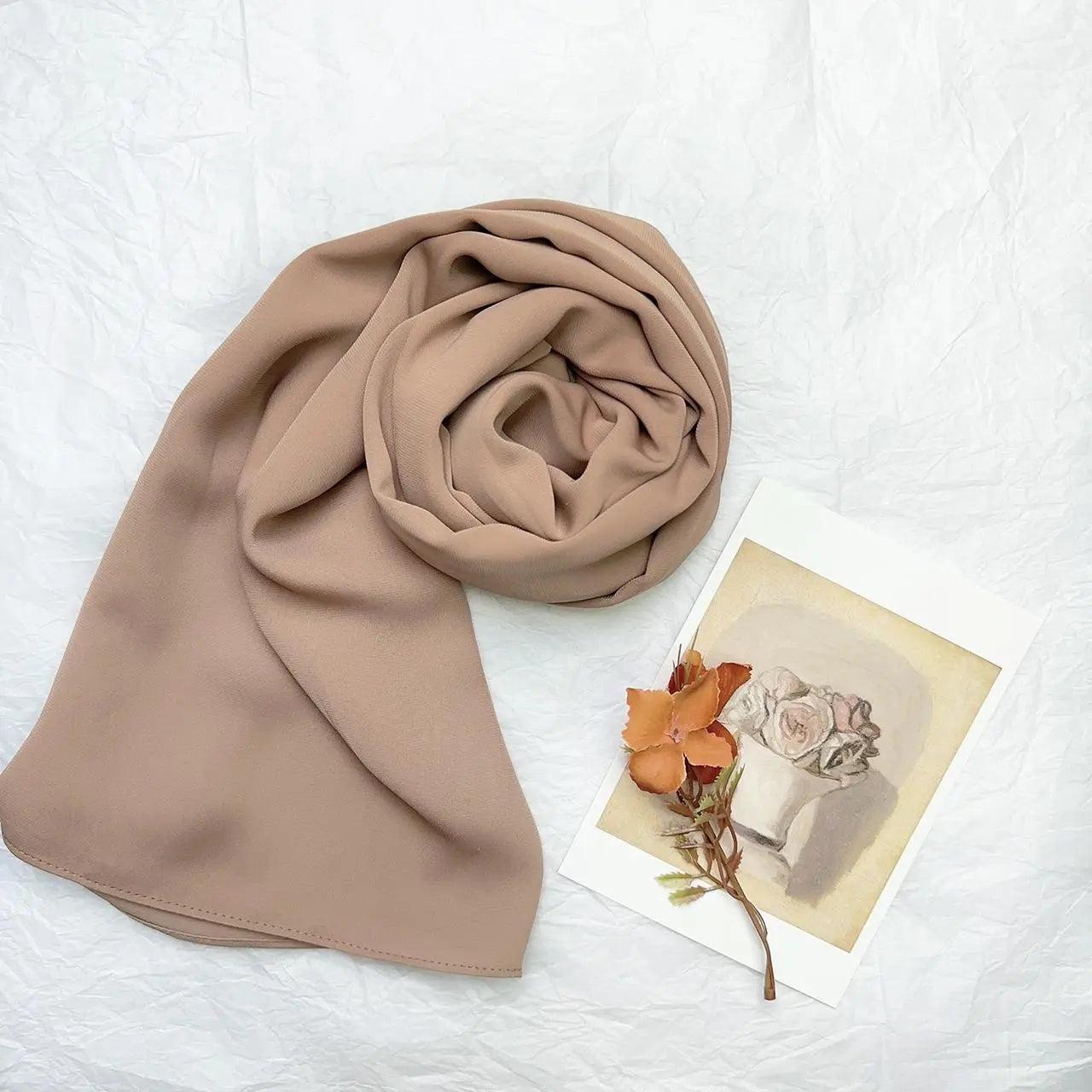 Mariam's Collection High Density Chiffon Hijab (MH005) — side view