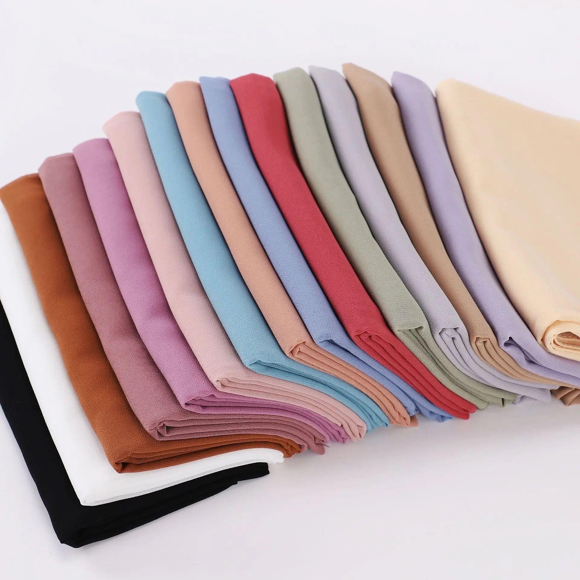 Mariam's Collection Mariam's Collection Pearl chiffon square hijab (MH028) — Mariam's Collection branding close-up