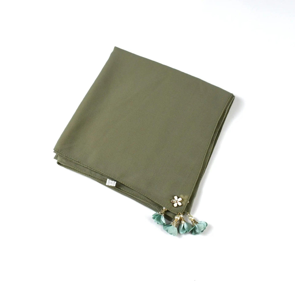 Mariam's Collection Mariam's Collection Pearl chiffon square hijab scarf (MH030) — comparison shot