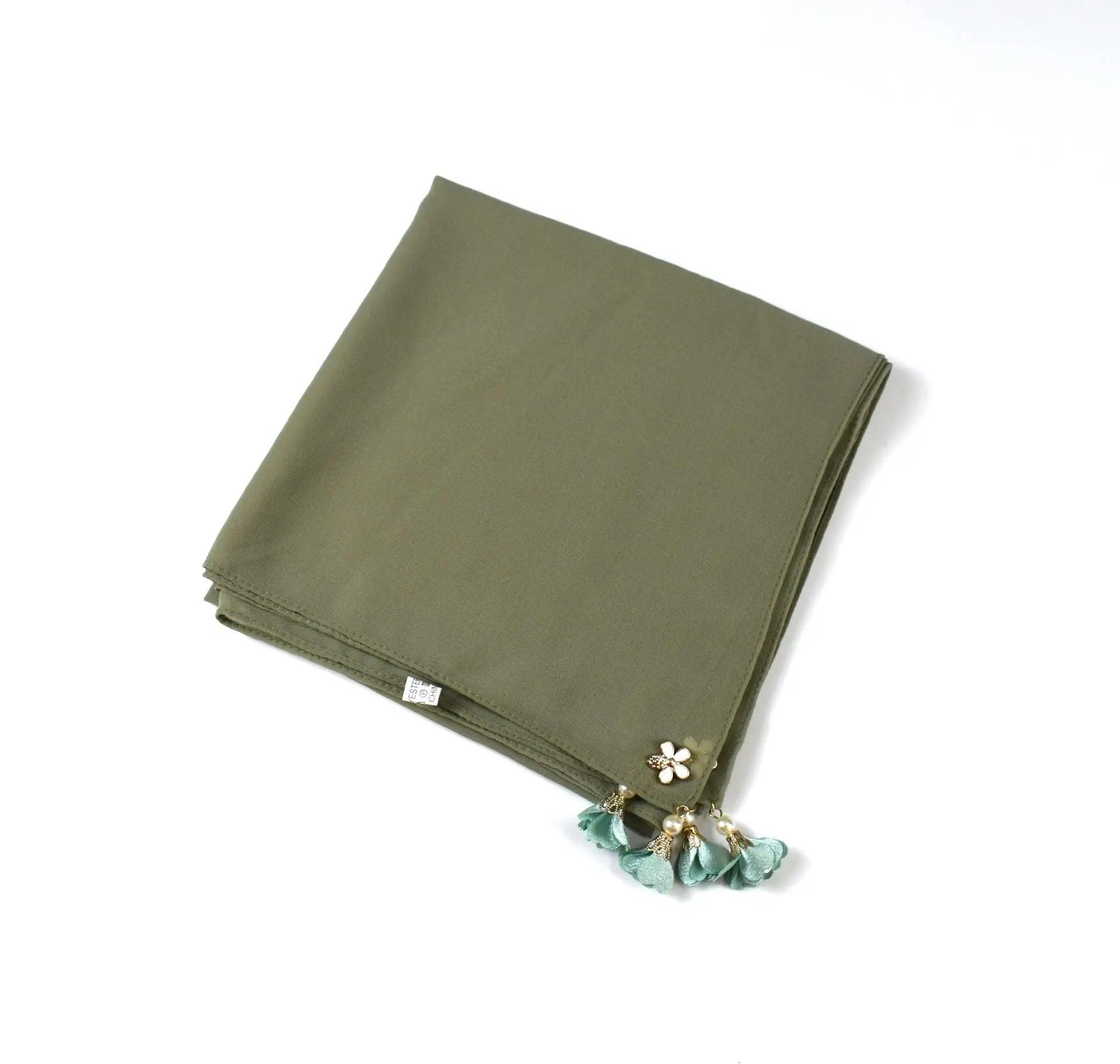 Mariam's Collection Mariam's Collection Pearl chiffon square hijab scarf (MH030) — comparison shot