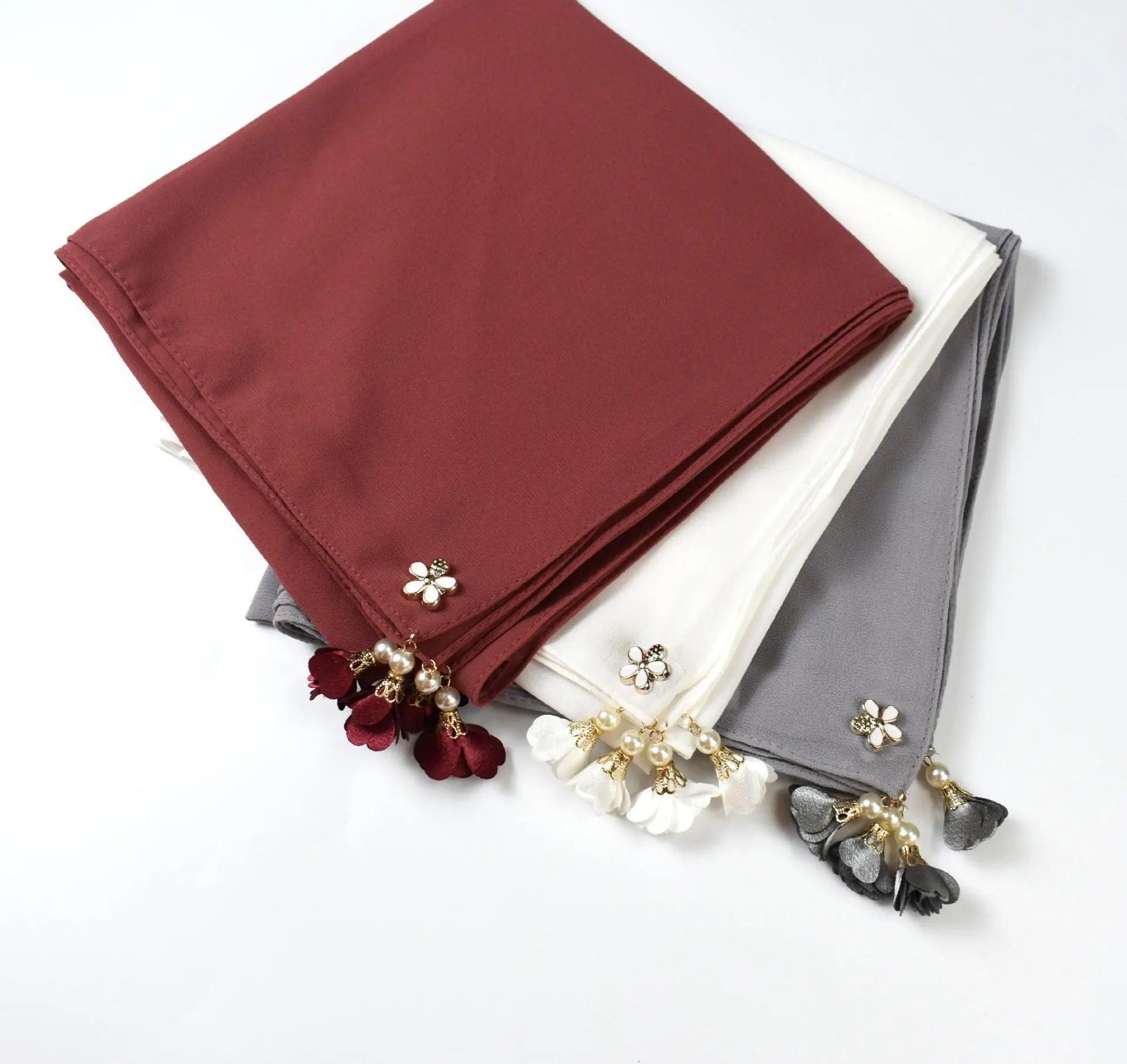 Mariam's Collection Mariam's Collection Pearl chiffon square hijab scarf (MH030) — product category context