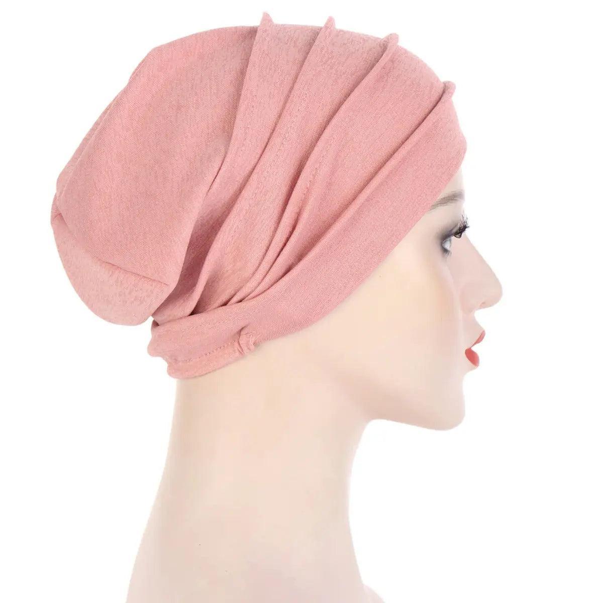 Mariam's Collection Solid Color Slub Cotton Undercap Hijab (MH031) — Mariam's Collection branding close-up