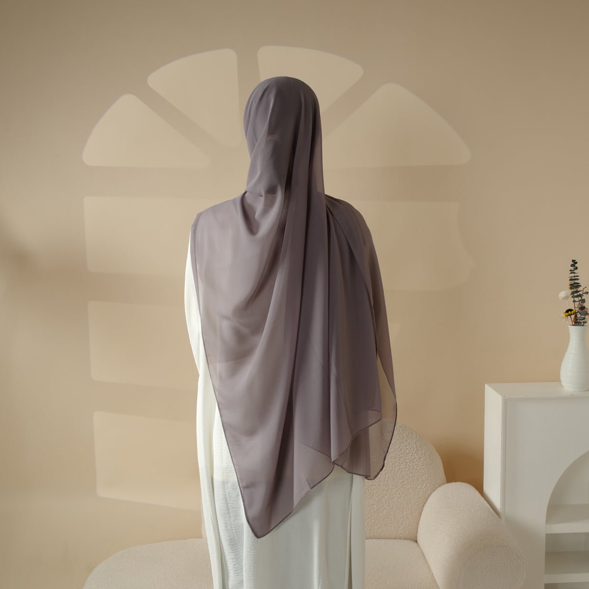Mariam's Collection Chiffon Hijab with Cord Base Cap 2pcs Set (MH037) — construction detail