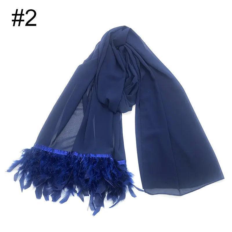 Mariam's Collection Mariam's Collection Chiffon Scarves Feather Scarf Hijab (MH039) — detail shot 7