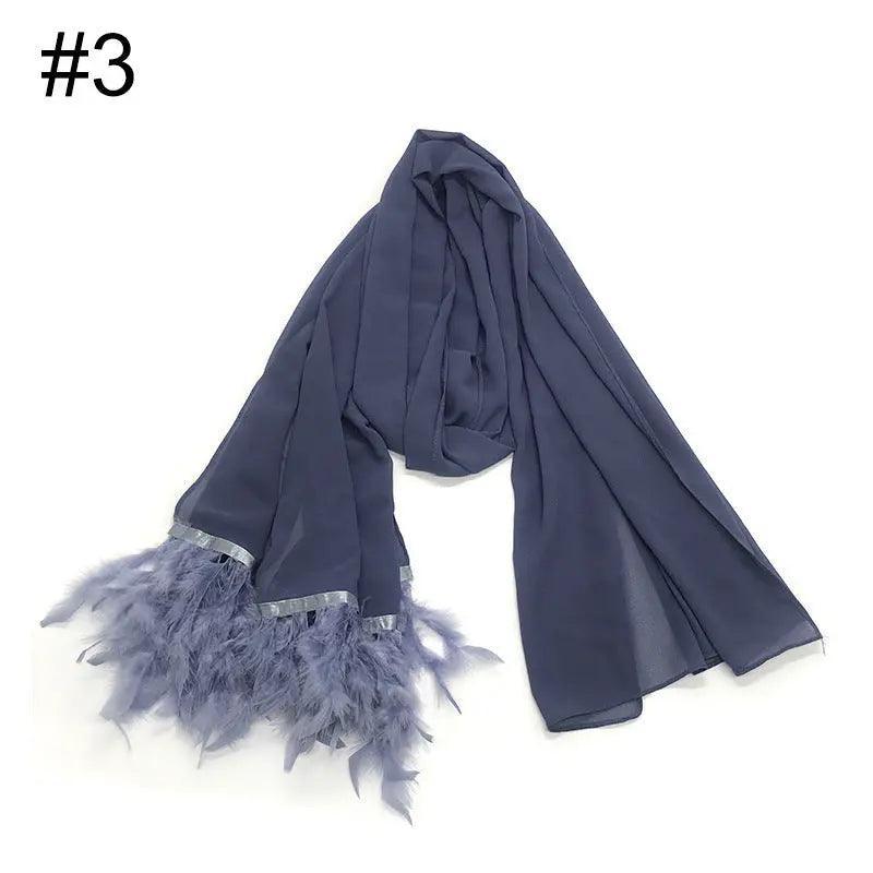Mariam's Collection Mariam's Collection Chiffon Scarves Feather Scarf Hijab (MH039) — detail shot 8