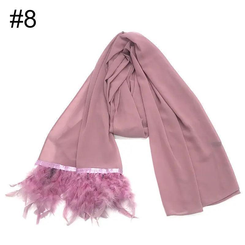 Mariam's Collection Mariam's Collection Chiffon Scarves Feather Scarf Hijab (MH039) — feature highlight