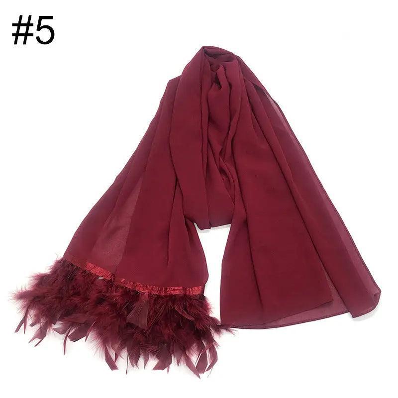 Mariam's Collection Mariam's Collection Chiffon Scarves Feather Scarf Hijab (MH039) — detail shot 10