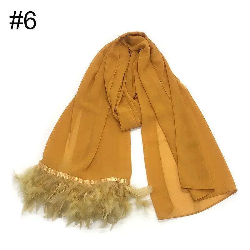 Mariam's Collection Mariam's Collection Chiffon Scarves Feather Scarf Hijab (MH039) — comparison shot