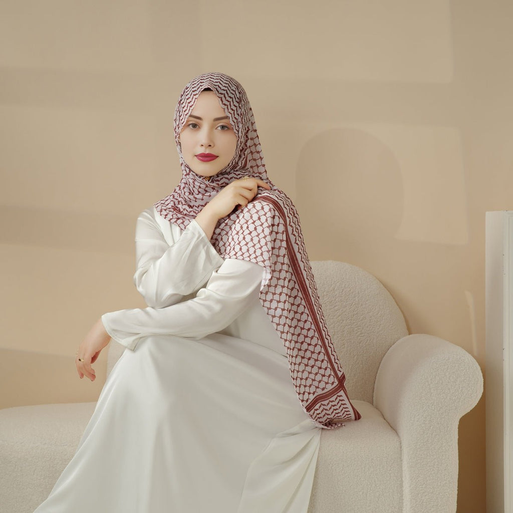 Mariam's Collection Chiffon Keffiyeh Hijab (MH045) — lifestyle worn / used context