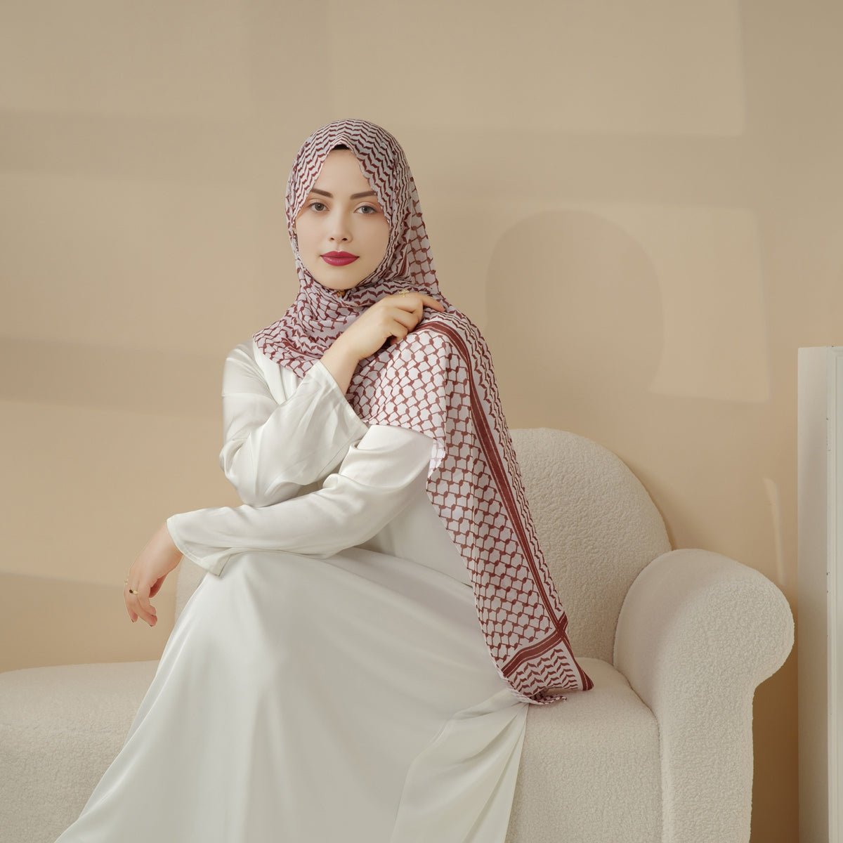 Mariam's Collection Chiffon Keffiyeh Hijab (MH045) — lifestyle worn / used context
