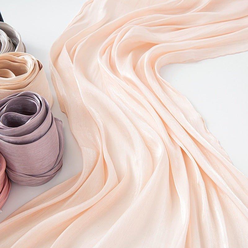Mariam's Collection Solid Color Thin Plain Satin Long Hijab (MH051) — detail shot 9