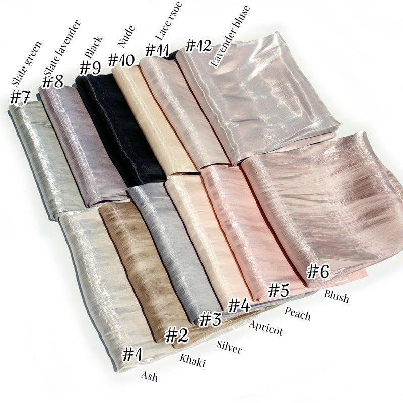 Mariam's Collection Solid Color Thin Plain Satin Long Hijab (MH051) — main product shot
