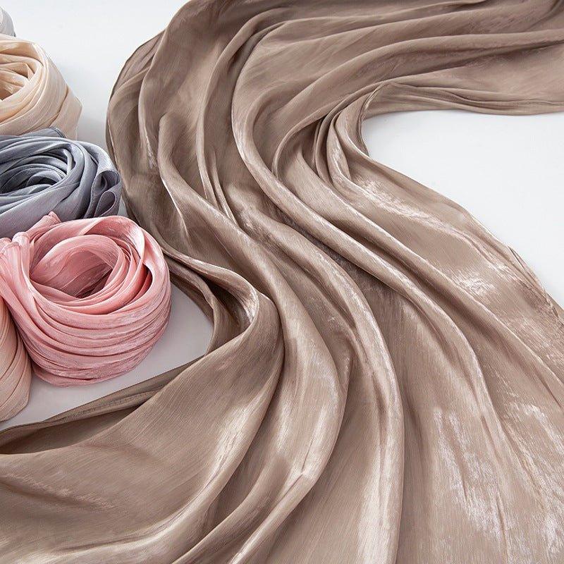 Mariam's Collection Solid Color Thin Plain Satin Long Hijab (MH051) — detail shot 7
