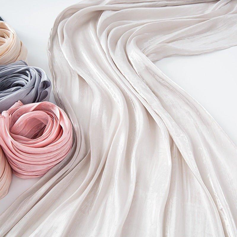 Mariam's Collection Solid Color Thin Plain Satin Long Hijab (MH051) — detail shot 6