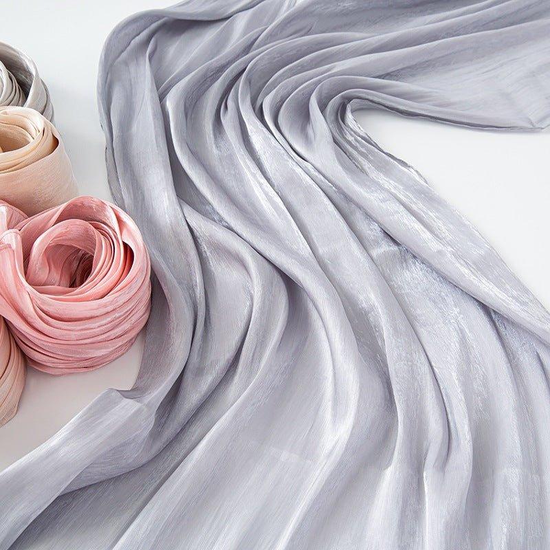 Mariam's Collection Solid Color Thin Plain Satin Long Hijab (MH051) — detail shot 8