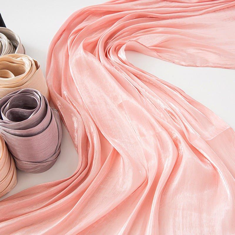 Mariam's Collection Solid Color Thin Plain Satin Long Hijab (MH051) — detail shot 10