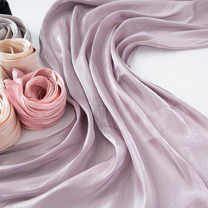 Mariam's Collection Solid Color Thin Plain Satin Long Hijab (MH051) — feature highlight
