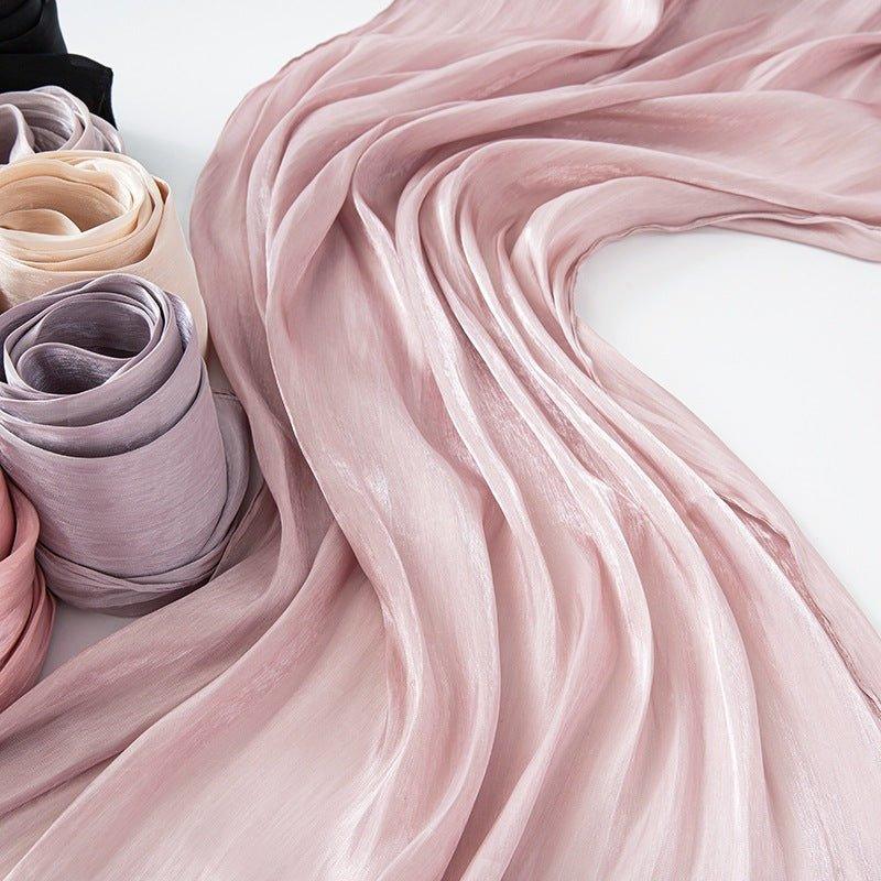 Mariam's Collection Solid Color Thin Plain Satin Long Hijab (MH051) — comparison shot