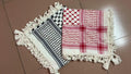 Mariam's Collection Mariam's Collection MH052 Four-Sided Fringed  Keffiyeh Square Hijab — lifestyle worn / used context