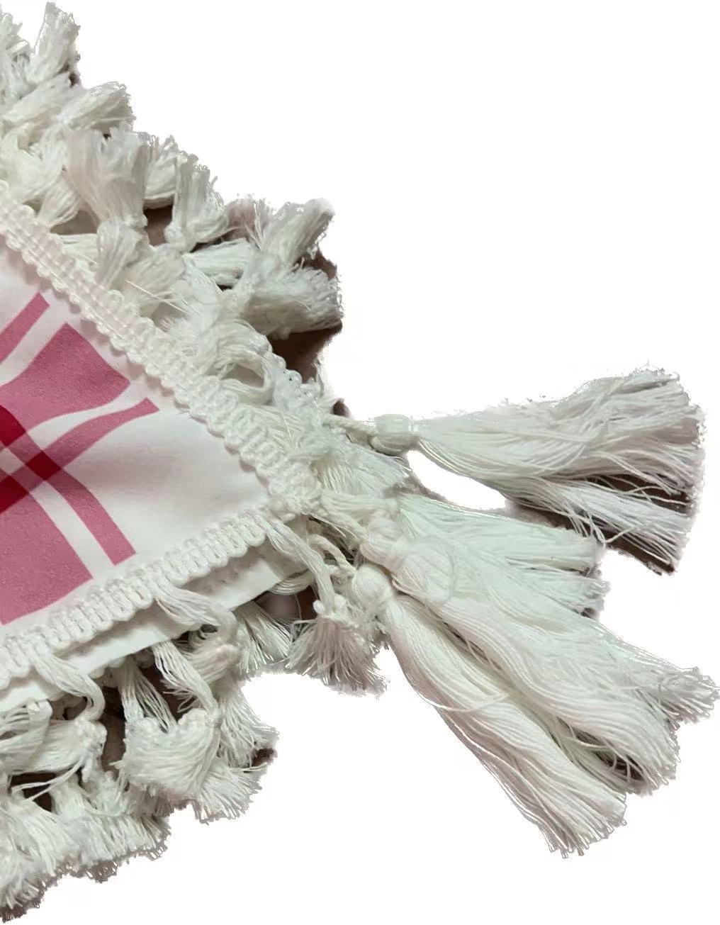 Mariam's Collection Mariam's Collection MH052 Four-Sided Fringed  Keffiyeh Square Hijab — detail shot 7